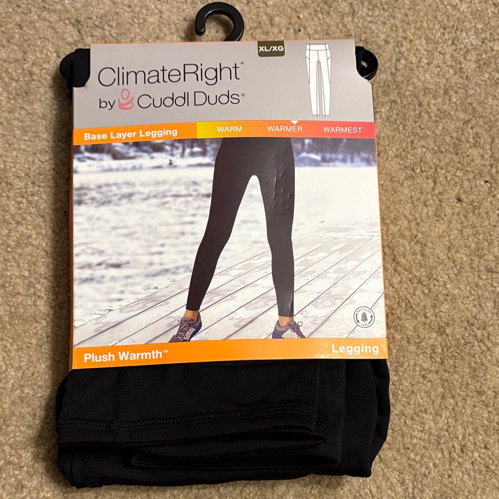 Climate Right by Cuddl Duds Black Base Layer Leggings